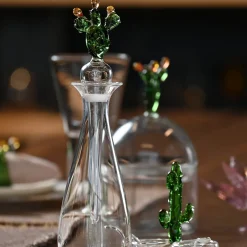 Portofino Bottiglia per olio in vetro con cactus lavorato a mano