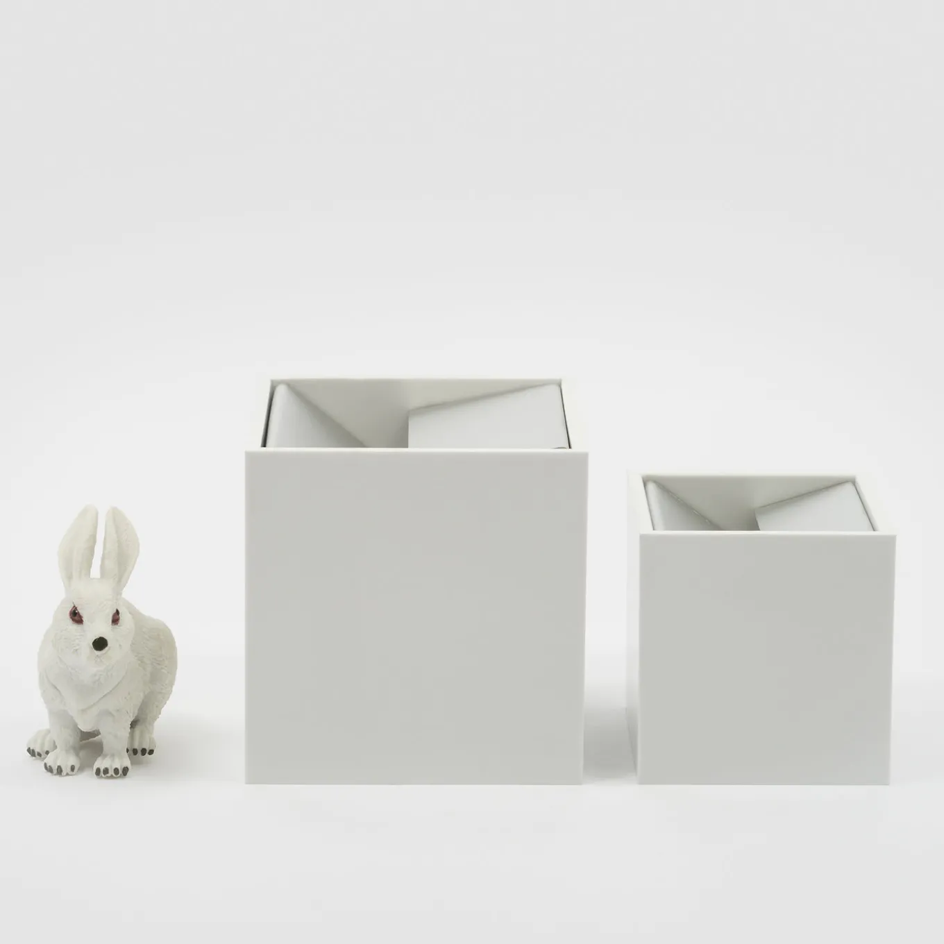 Posacenere Cubo grande bianco di Bruno Munari
