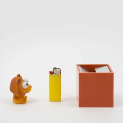 Posacenere Cubo piccolo arancione di Bruno Munari