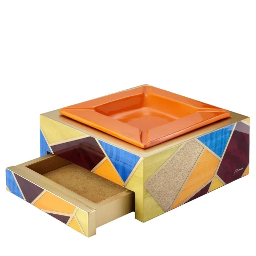 Posacenere in legno multicolore Tellux Sibilla