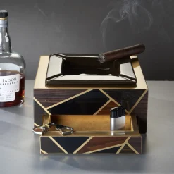 Posacenere in legno Tellux Vulcano Brown