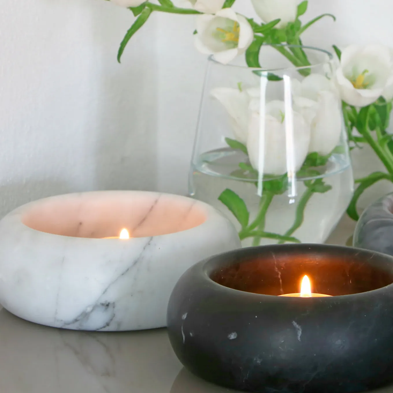 Posacenere Living in marmo nero Marquina