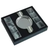 Posacenere rettangolare Horn con inserti in ottone nero