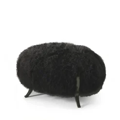 Pouf Bague Mongolia nero di Carlo Rampazzi