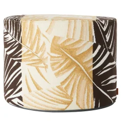 Pouf Cilindrico da Esterno Bali in Marrone e Beige