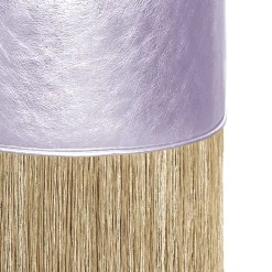 Pouf con frange dorate in pelle Lillac di Lorenza Bozzol