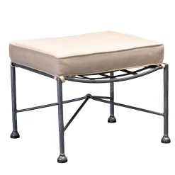 Pouf da esterno in acciaio grigio Intreccio