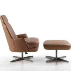 Pouf girevole in pelle Shape