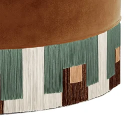 Pouf grande in velluto tabacco Treasure di Lorenza Bozzoli