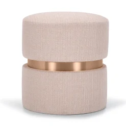 Pouf in legno cilindrico rosa