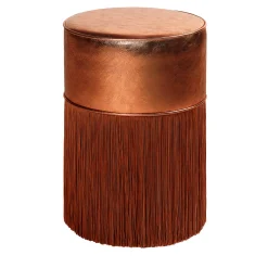 Pouf in pelle metallizzata color rame di Lorenza Bozzoli