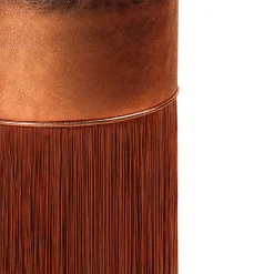 Pouf in pelle metallizzata color rame di Lorenza Bozzoli