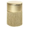 Pouf in pelle metallizzata color oro di Lorenza Bozzoli
