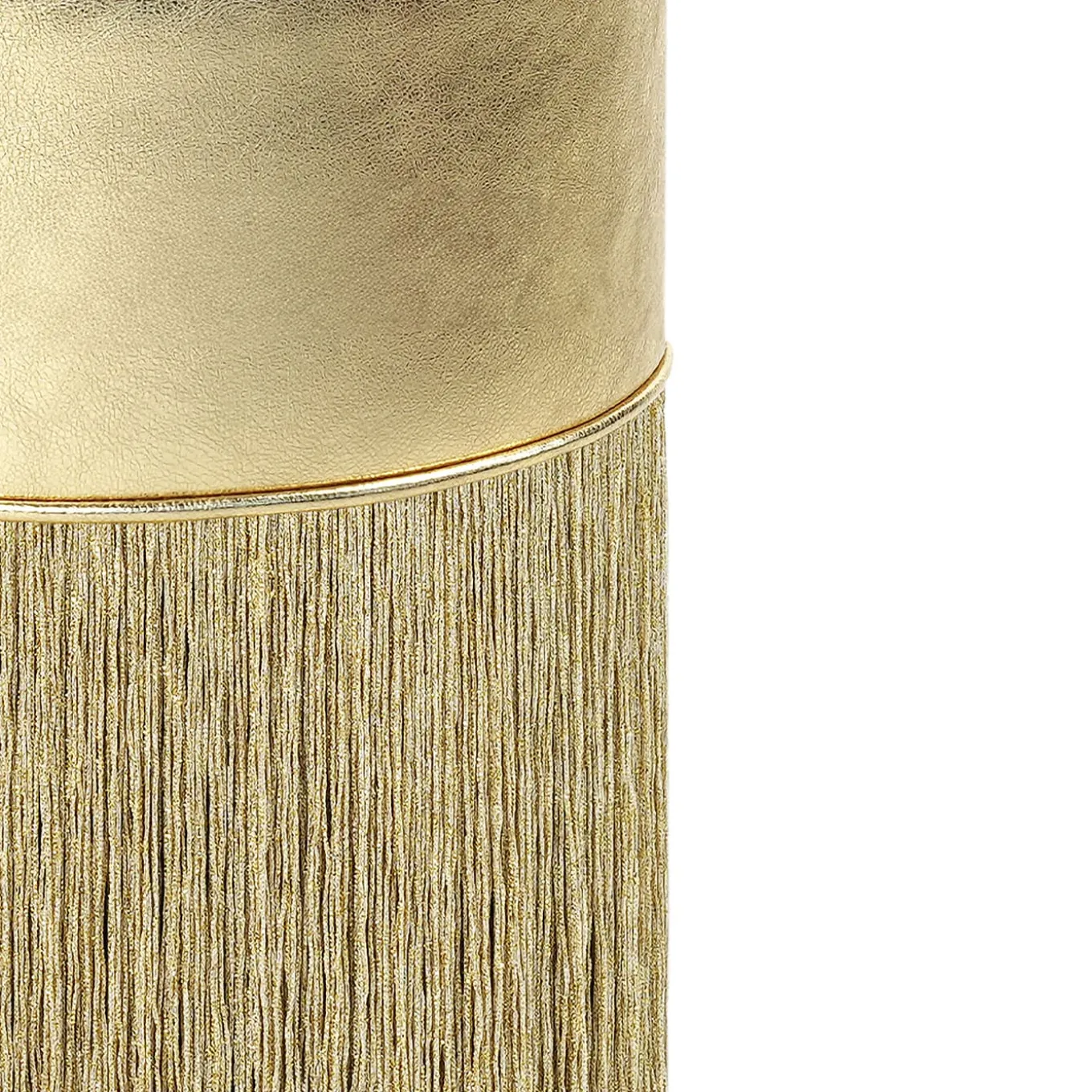 Pouf in pelle metallizzata color oro di Lorenza Bozzoli