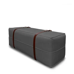 Pouf lungo in velluto grigio cenere Docker