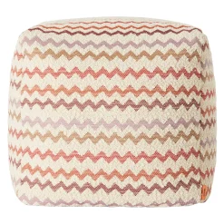 Pouf Morbido Cubico da Esterno Capri in Toni Rossi e Rosa