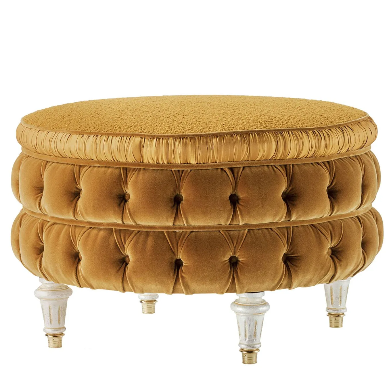 Pouf rotondo con capitonnè