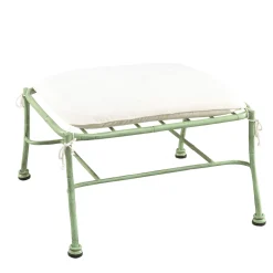 Pouf verde battuto Bamboo Design in acciaio inossidabile