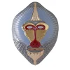 Primati Maschera Mandrillus Azzurro lucido con dettagli in metallo Scultura da parete di Elena Salmistraro
