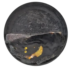 P11Sm Piatto decorativo rotondo nero e giallo