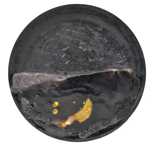 P11Sm Piatto decorativo rotondo nero e giallo