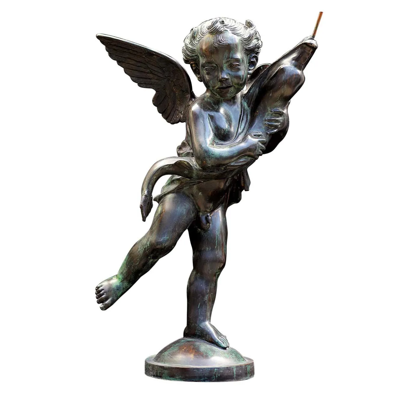 Putto con scultura di delfino