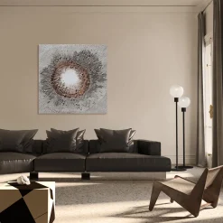 Quadro Materico Espansione in resina grigio tortora