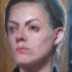 Ragazza al Bancone Olio su tela