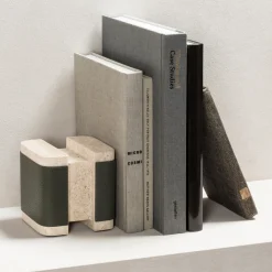 Reggilibri in pelle e marmo LLoyd