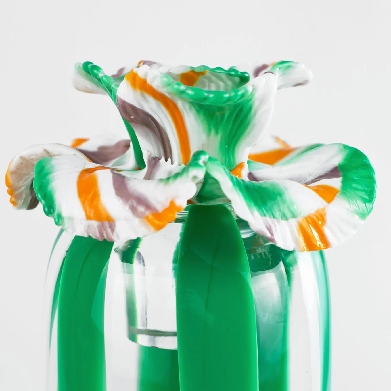 Rigadon con fiore Scultura in vetro veneziano di Eliana Gerotto