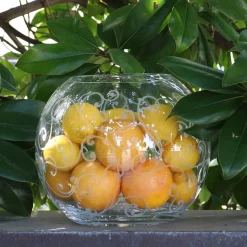 Ritmica Vaso sferico in vetro verde