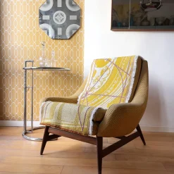 Runner Double Face Borromi in Giallo Zolfo e Rosso Granato