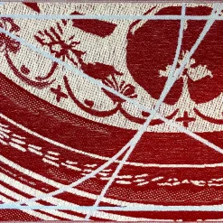 Runner double face Borromini in Granato e Blu Himmel