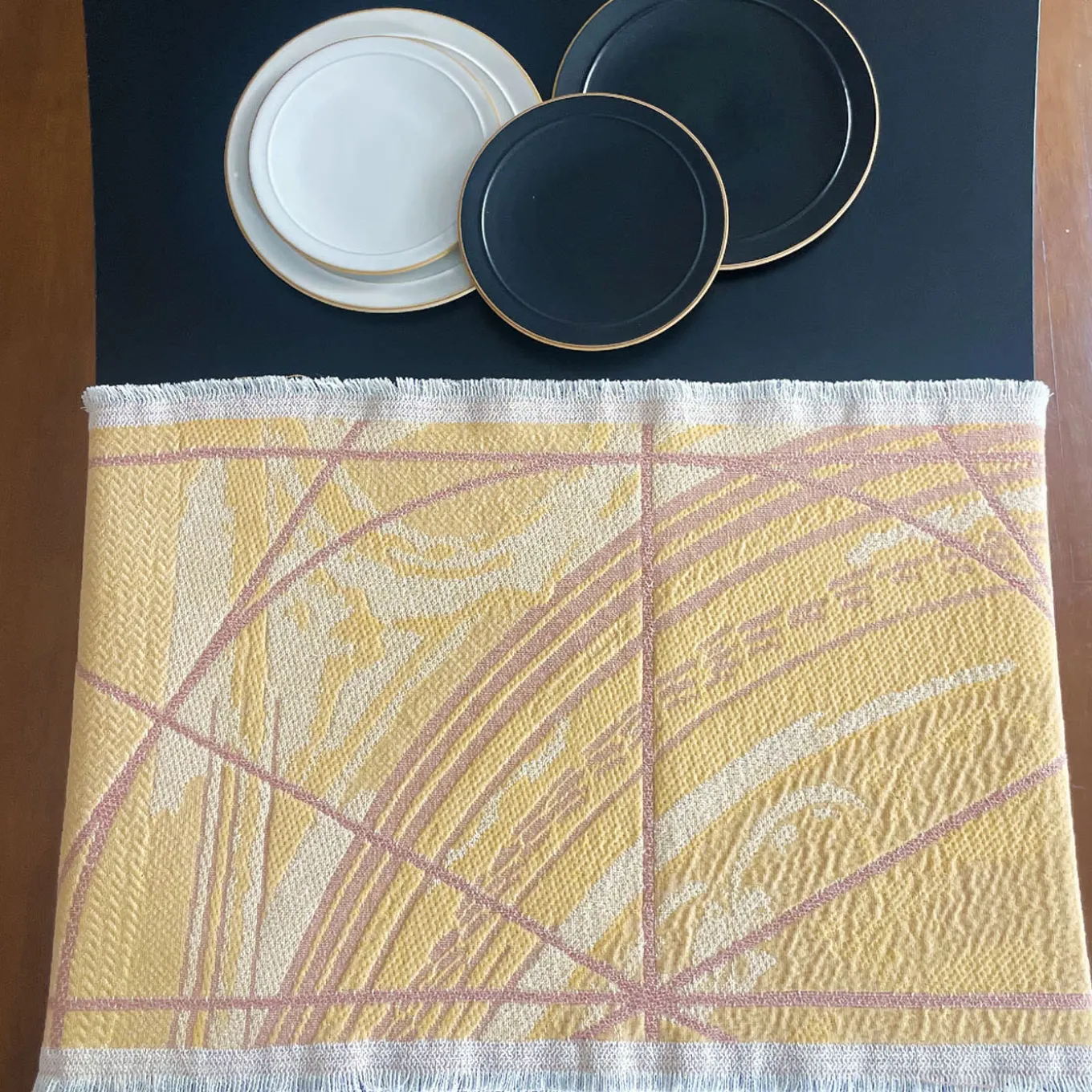 Runner double face Borromini in rosa e giallo Titty