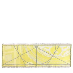 Runner Double Face Borromi in Giallo Cedro e Alga Verde Blu