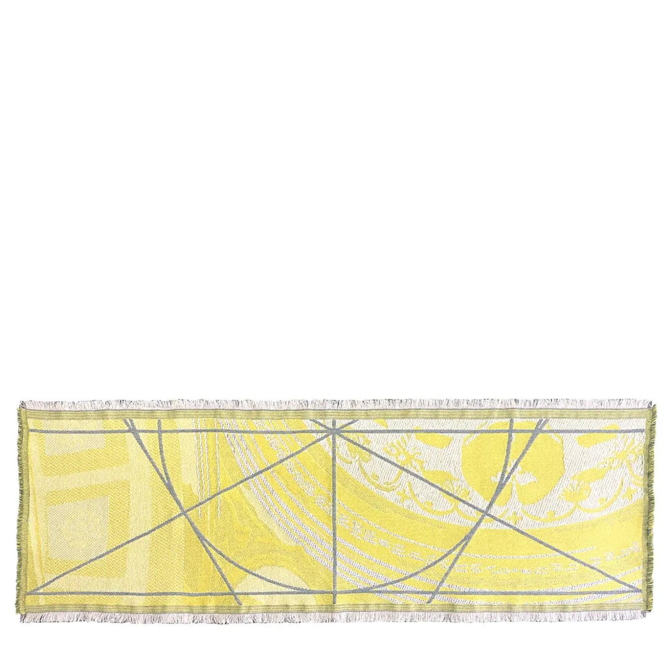 Runner Double Face Borromi in Giallo Cedro e Alga Verde Blu