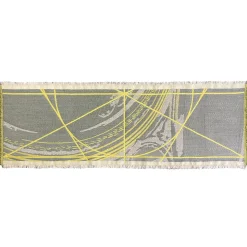 Runner Double Face Borromi in Giallo Cedro e Alga Verde Blu