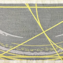 Runner Double Face Borromi in Giallo Cedro e Alga Verde Blu