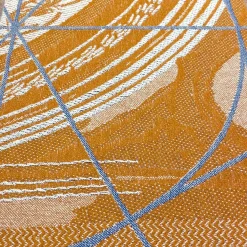 Runner double face Borromini in arancione Hermes e Blu Blitzblau