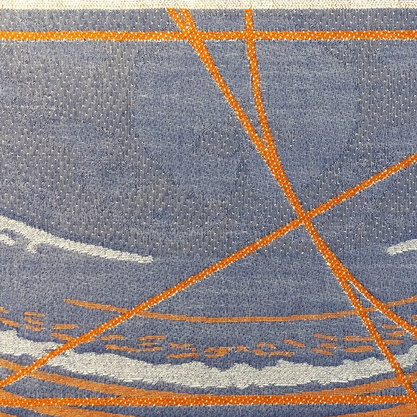 Runner double face Borromini in arancione Hermes e Blu Blitzblau