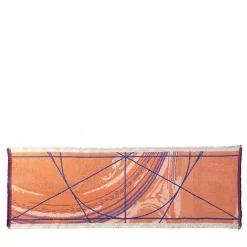 Runner double face Borromini in blu e rosso Rowan