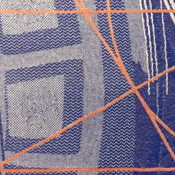 Runner double face Borromini in blu e rosso Rowan