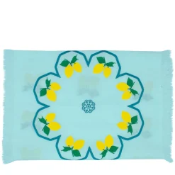 Runner Limoni multicolore con frange turchesi