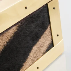 Scatola in Pelle di Zebra e Ottone Memories