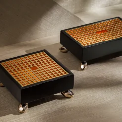 Scatola Limbor marrone scuro/arancio