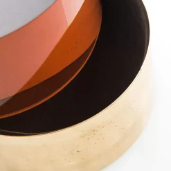 Scatola Ovale in Plex e Ottone con Coperchio Ice