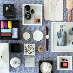 Scatola per tessuti in marmo bianco