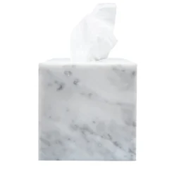Scatola per tessuti in marmo bianco di Carrara