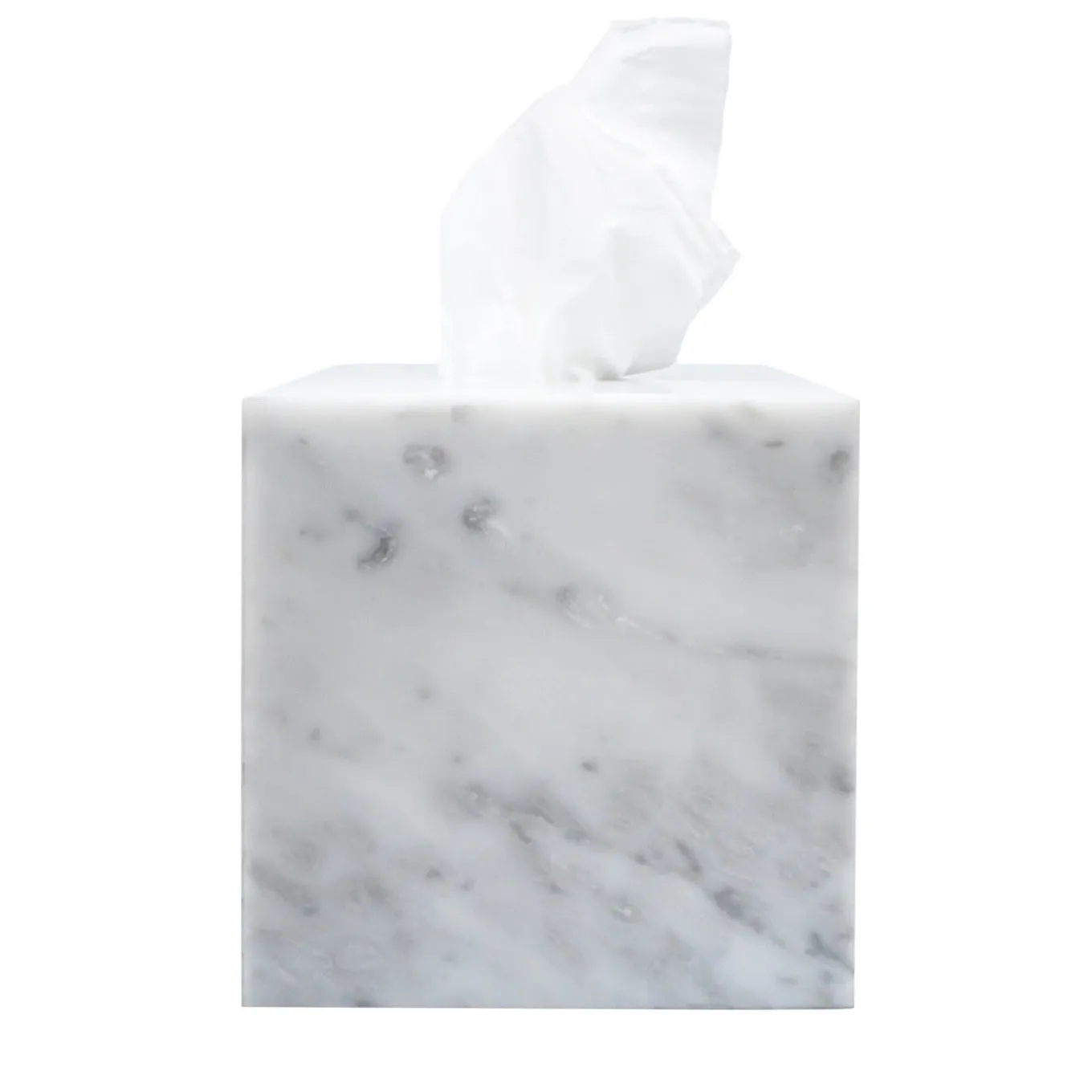 Scatola per tessuti in marmo bianco di Carrara