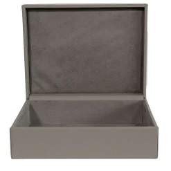 Scatola Ravenna in legno e pelle grigia luna